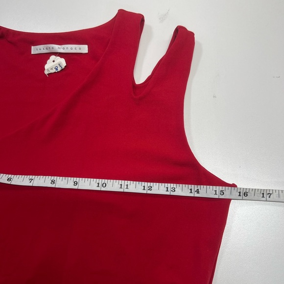 Susana Monaco Red Knee Length Dress Size Small REVOLVE NEW Asymmetric Neckline - Picture 9 of 13